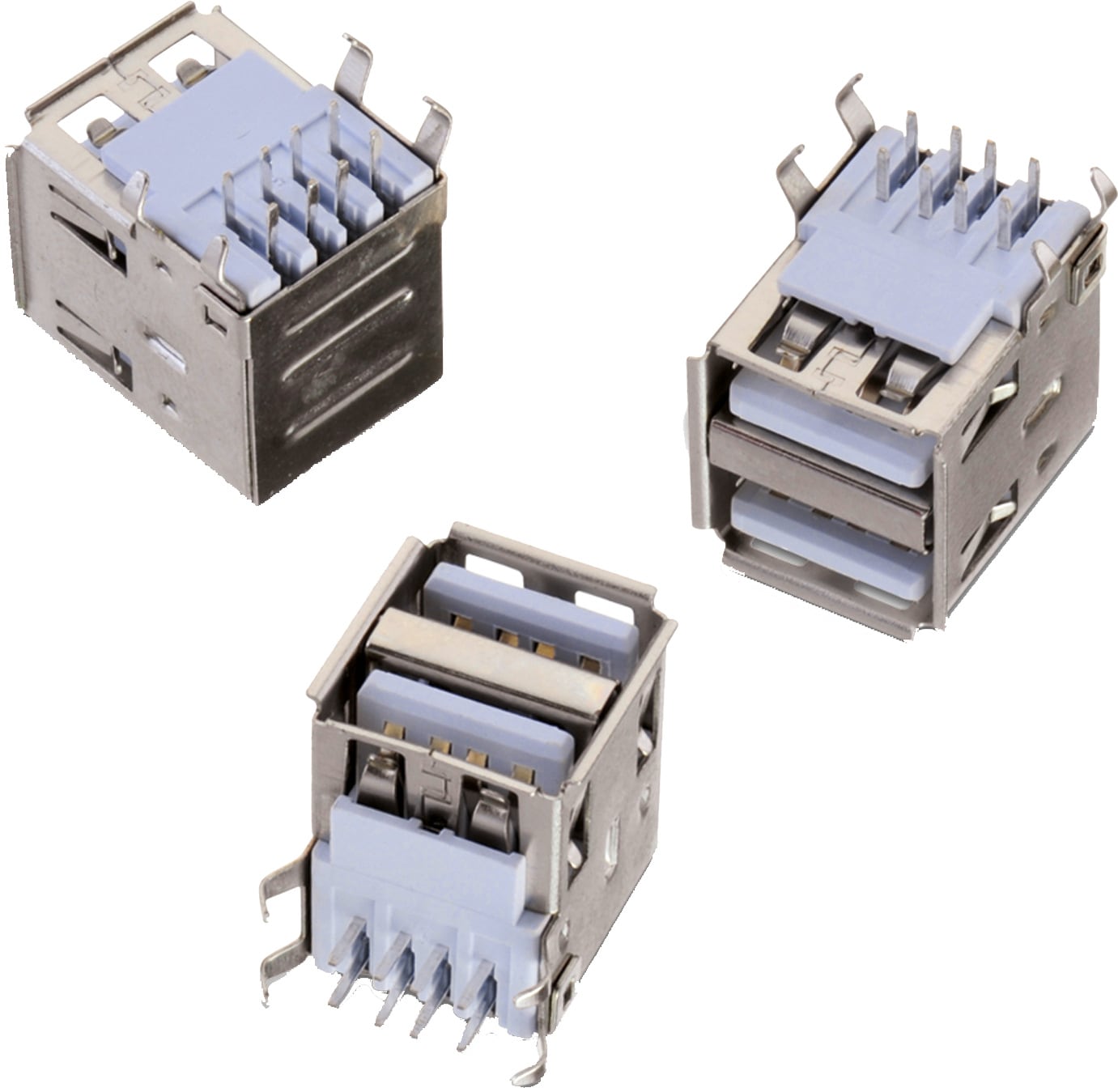 Wr com usb 2 0 type a horizontal dual stacked electromechanical 